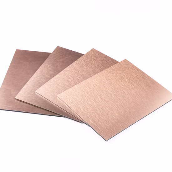 Composite en aluminium brossé de délié de brosse de miroir d'or d'argent d'or