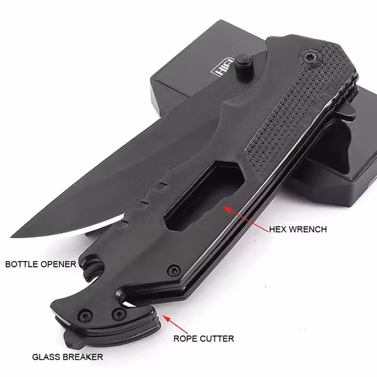 Fa48 tactique extérieur Taschenmesser titane Klappmesser EDC survie couteau de poche pliant